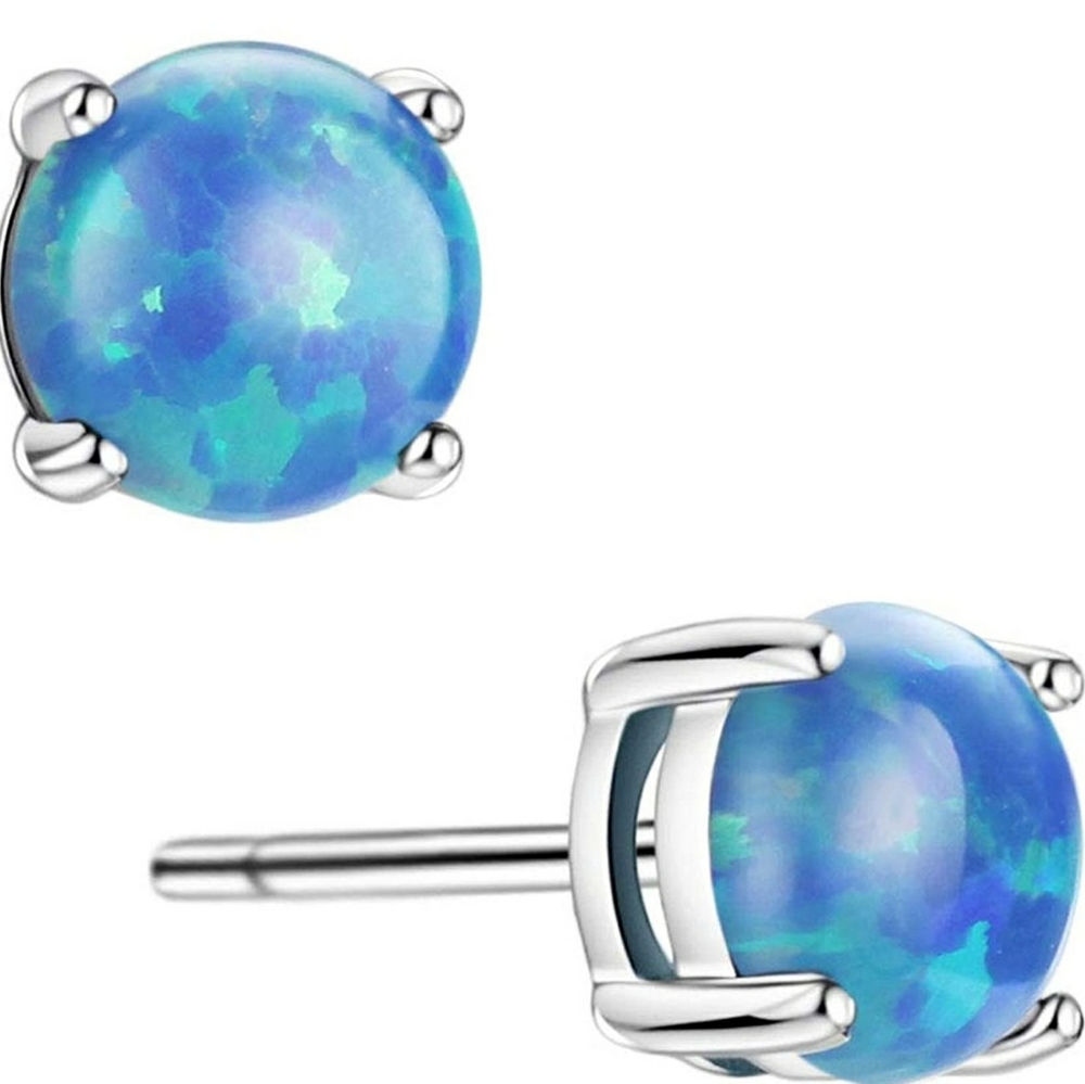 Stud Earrings Sterling Silver Solitaire Style Hot